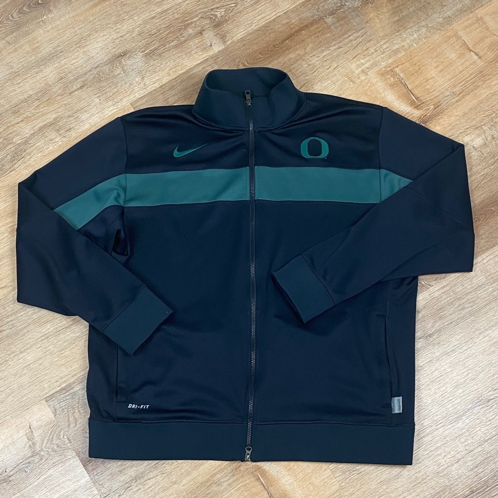 Nike Oregon Ducks Zip Up Dri-Fit Black and Green Jacket Men’s Size XL